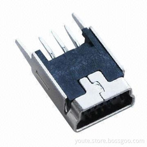 Mini USB Jack 5P/F Straight Angle DIP B-Type